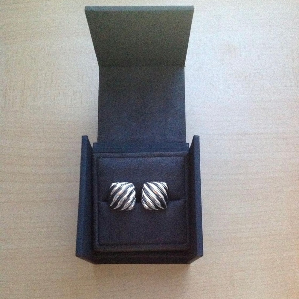 David Yurman silver cushion cufflinks